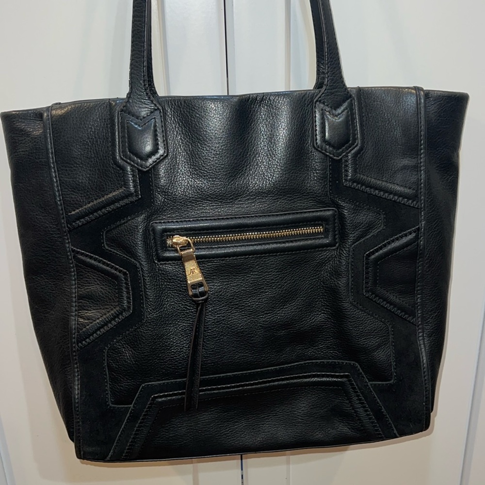 Aimee Kestenberg Leather Tote sample black rockstar festival Y2K